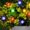 LED szolár színes fényfüzér - virág - 2,3 m - 20 LED