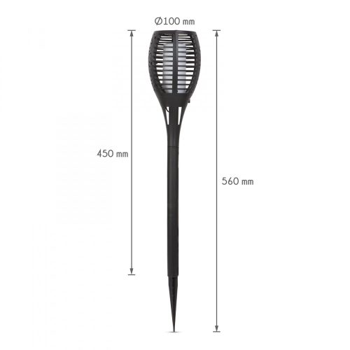 6db Napelemes tűzhatású, földbe szúrható kültéri LED fáklya