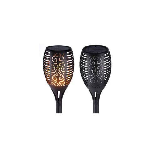 6db Napelemes tűzhatású, földbe szúrható kültéri LED fáklya