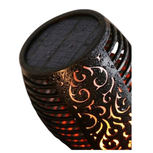 6db Napelemes tűzhatású, földbe szúrható kültéri LED fáklya