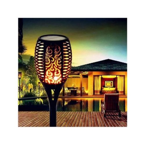 6db Napelemes tűzhatású, földbe szúrható kültéri LED fáklya