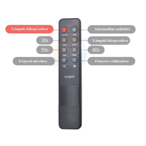 800W napelemes utcai LED lámpa tartókonzollal, távirányítóval, mozgásérzékelővel