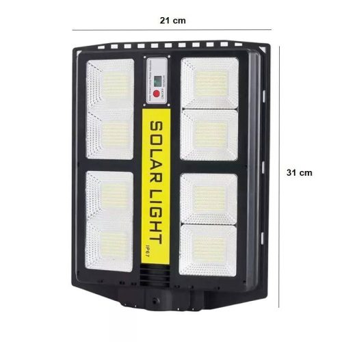 800W napelemes utcai LED lámpa tartókonzollal, távirányítóval, mozgásérzékelővel