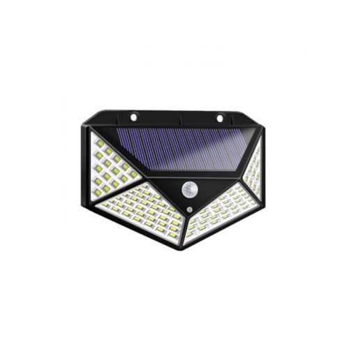100 ledes napelemes fali lámpa mozgásérzékelővel, 4 LED panellel, 600lumen