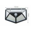 100 ledes napelemes fali lámpa mozgásérzékelővel, 4 LED panellel, 600lumen