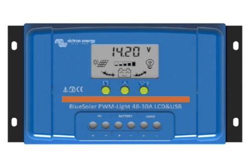 Victron Energy BlueSolar PWM-LCD&USB 12/24V-30A 12V / 24V 30A napelemes töltésvezérlés