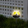 LED-es szolár lámpa - bagoly - hidegfehér fényű - sárga színben