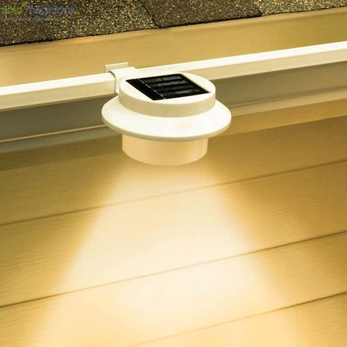 Ereszre/Csatornára fogatható napelemes 3 ledes kültéri lámpa