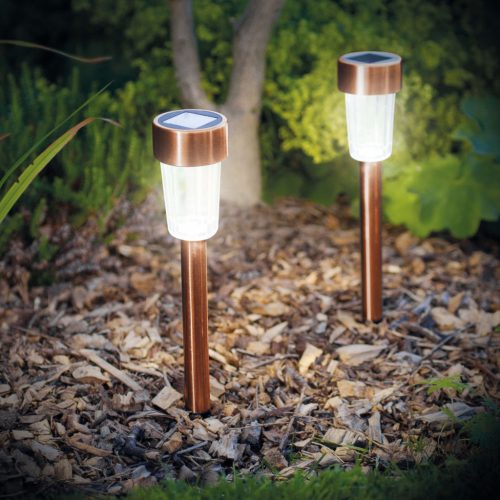 5db leszúrható napelemes kerti lámpa-30cm- Bronz