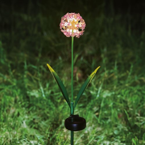 Leszúrható szolár virág - hortenzia - 2 féle - 25 melegfehér LED