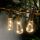 Szolár LED fényfüzér - villanykörte design - 30 LED - 380 cm