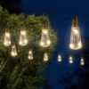 Szolár LED fényfüzér - villanykörte design - 30 LED - 380 cm