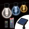 Smart szolár fényfüzér - 15 db fehér LED - állítható színhőmérséklet - 7,5 m 