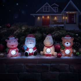   Szolár karácsonyi dekoráció - hidegfehér - 4 féle - 6 x 5 x 10 cm