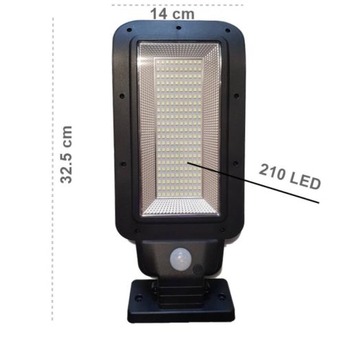 Napelemes Lámpa Mozgásérzékelővel 210 Ledes