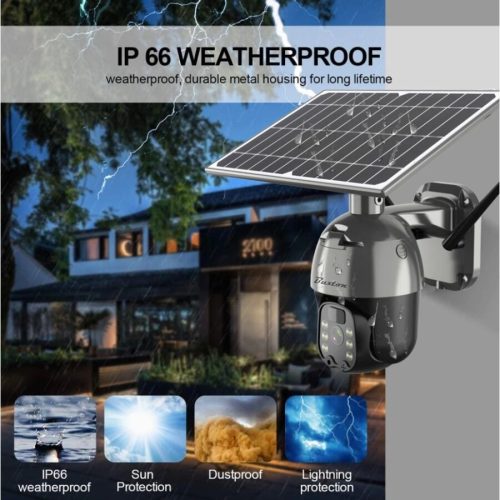 4G Sim kártyás vezeték nélküli napelemes IP kamera 5MP