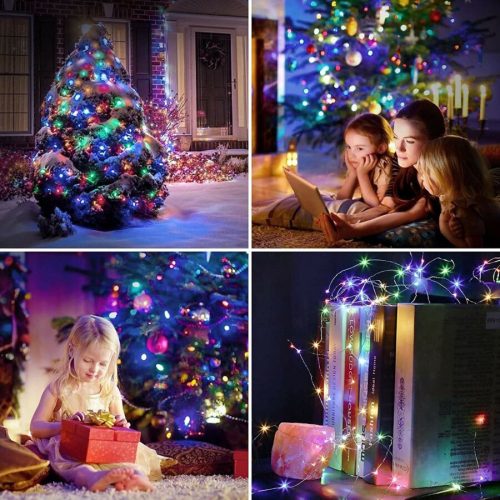 Napelemes Színes Kerti Fényfüzér 35 m