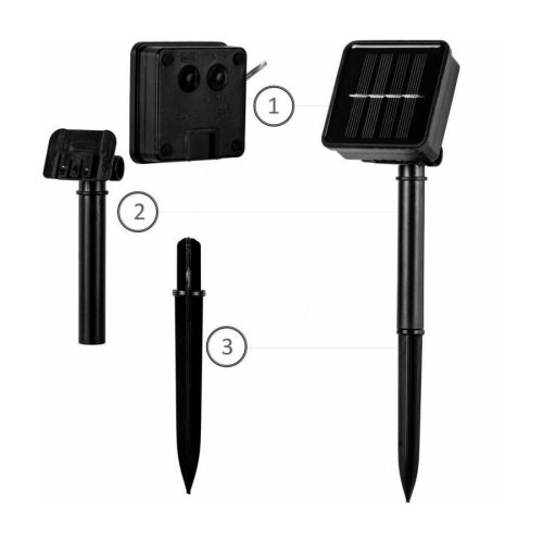 Napelemes Színes Kerti Fényfüzér 35 m