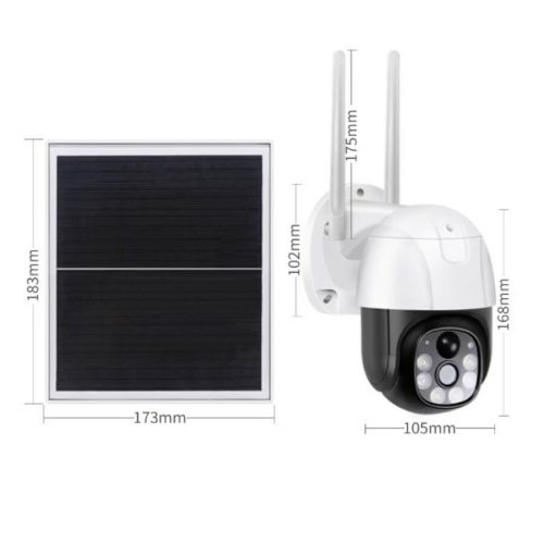 V380 Napelemes Wifis 2 MP PTZ kamera Telefon Alkalmazással Vezérelhető