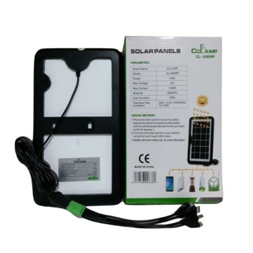 Univerzális Napelemes Töltő Panel 6V 8W