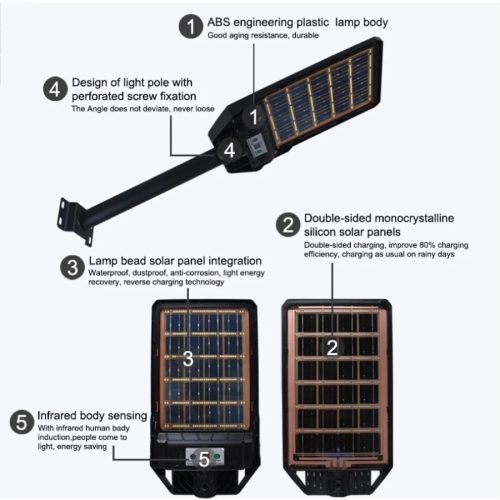 LED-es utcai napelemes lámpa FT-100W