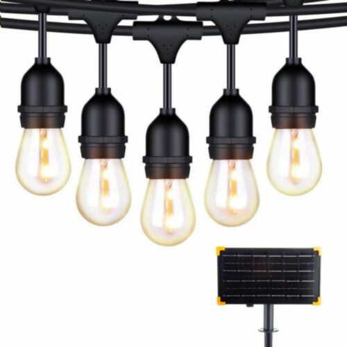 Kültéri napelemes LED-es meleg fehér égősor 12,5m