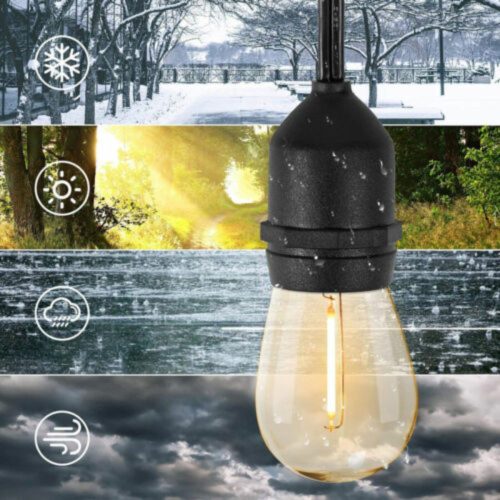 Kültéri napelemes LED-es meleg fehér égősor 12,5m