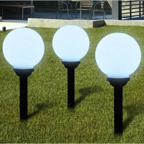 4 db Fehér Leszúrható Napelemes Kerti Gömb Lámpa