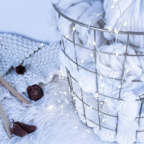 Napelemes Hidegfehér Kerti Fényfüzér 30 m