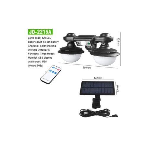 Kültéri Mozgásérzékelős Napelemes LED Lámpa Távirányítóval
