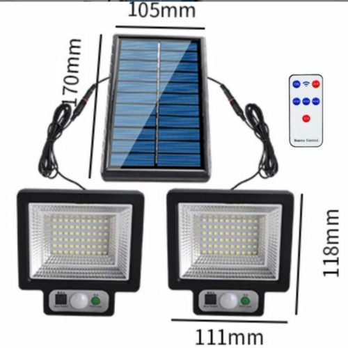 Mozgásérzékelő Napelemes Dupla Reflektor 3 Világításmóddal