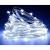 Kültéri Napelemes Micro LED-es Karácsonyi Égősor Távirányítóval 50M Hidegfehér