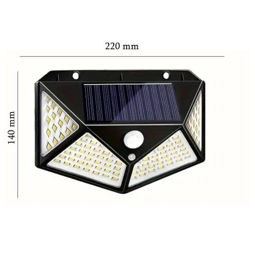 2db Erős fényű Napelemes Lámpa Mozgásérzékelővel - Alkonyatkapcsolóval