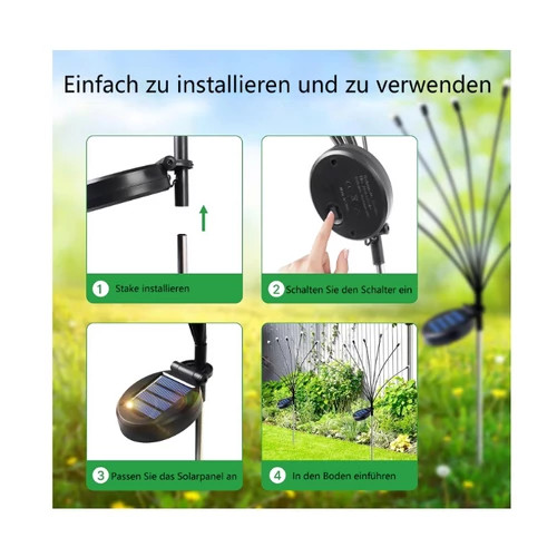  Napelemes Szentjánosbogár Lámpa, 6 LED, 2db