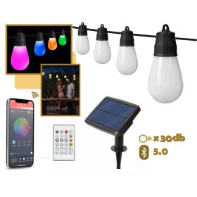 Smart fényfüzér, 30 db villanykörte izzó, 14,37 m