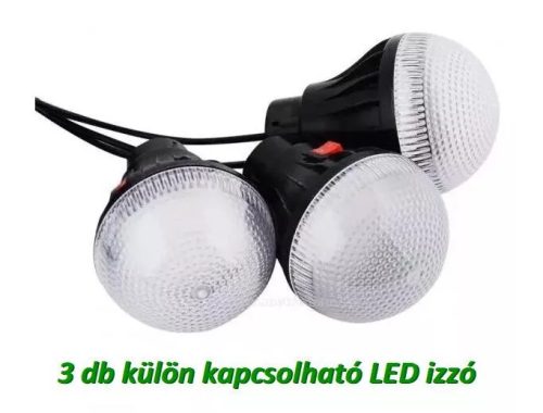 Hordozható napelemes LED lámpa Reflektor USB töltő 
