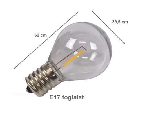 Napelemes fényfüzér Kültéri LED fényfüzér 7,6m