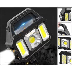   Kézi akkumulátoros COBLED lámpa reflektor napelemes töltéssel