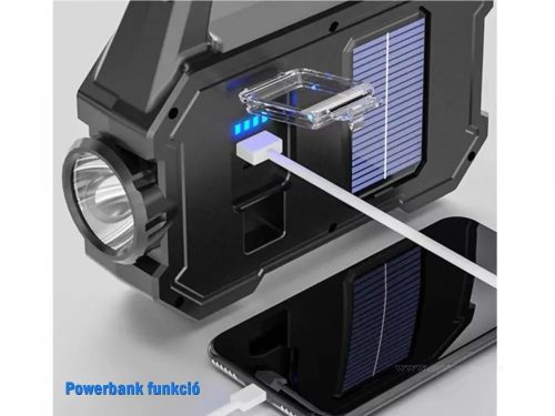 Kézi akkumulátoros COBLED lámpa reflektor napelemes töltéssel