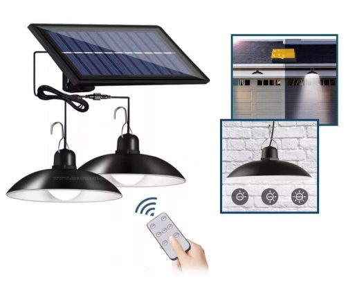 Napelemes kemping LED lámpa szett távirányítóval