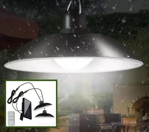 Napelemes kemping LED lámpa szett távirányítóval