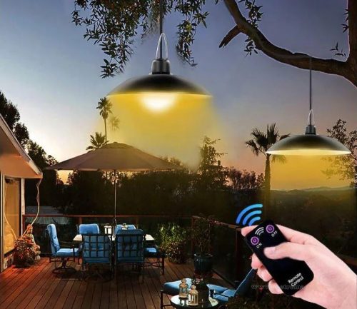 Napelemes kemping LED lámpa szett távirányítóval