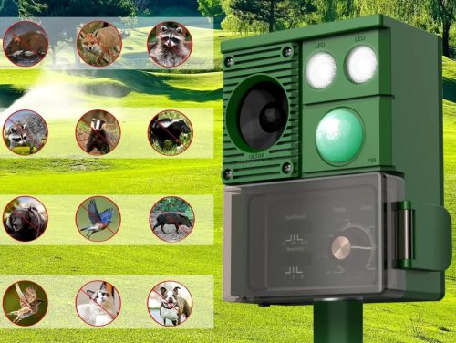 Napelemes akusztikus és ultrahangos állatriasztó, Nyest Kutya Macska Vad és Madár riasztó