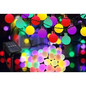   Kültéri napelemes fényfüzér, gömb kerti LED hangulat világítás