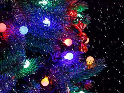 Kültéri napelemes fényfüzér, gömb kerti LED hangulat világítás