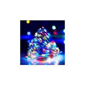 Színes napelemes kültéri fényfüzér, 20m, 200db LED