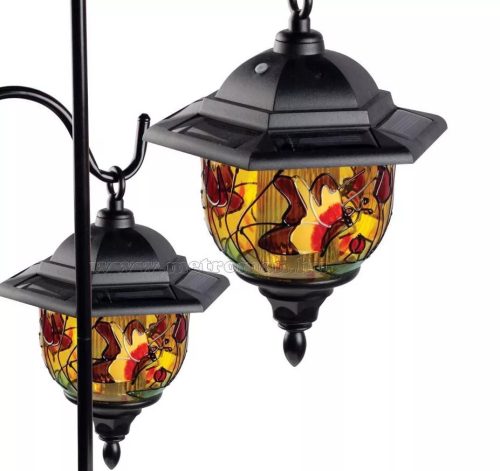 Napelemes kerti Tiffany lámpa szett 2 db-os