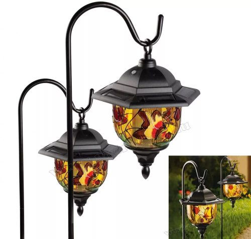 Napelemes kerti Tiffany lámpa szett 2 db-os