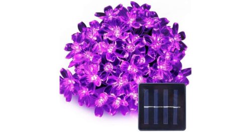 Napelemes Lila cseresznyevirág kültéri fényfüzér