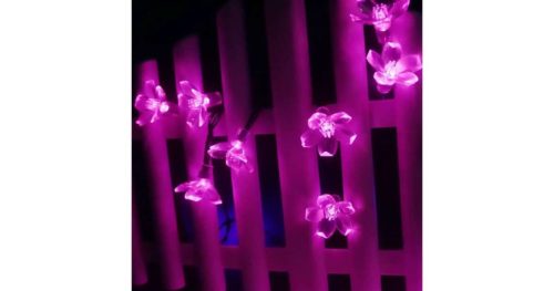 Napelemes Lila cseresznyevirág kültéri fényfüzér